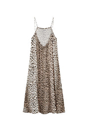 Sommerkleid mit Leo-Print - Leo - Beige
