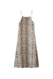 Sommerkleid mit Leo-Print - Leo - Beige