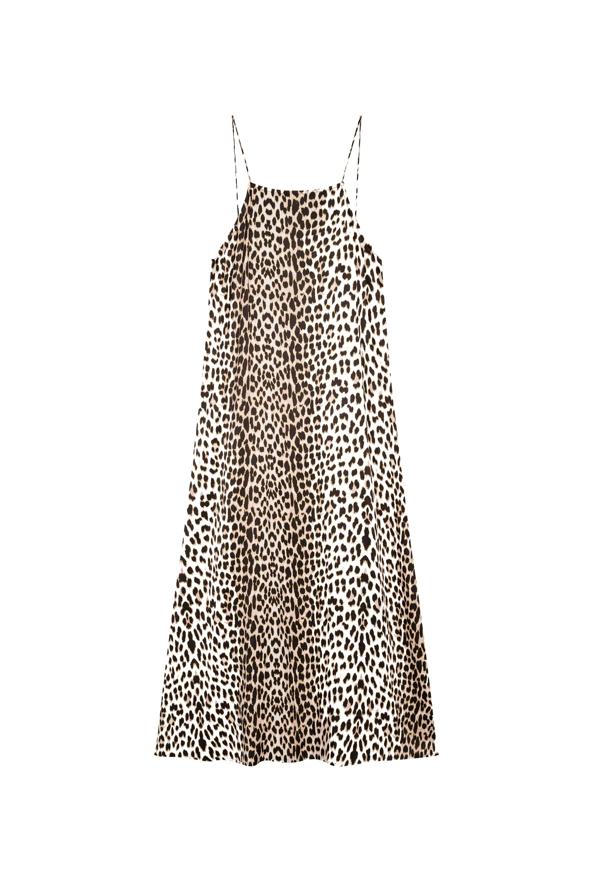 Sommerkleid mit Leo-Print - Leo - Beige