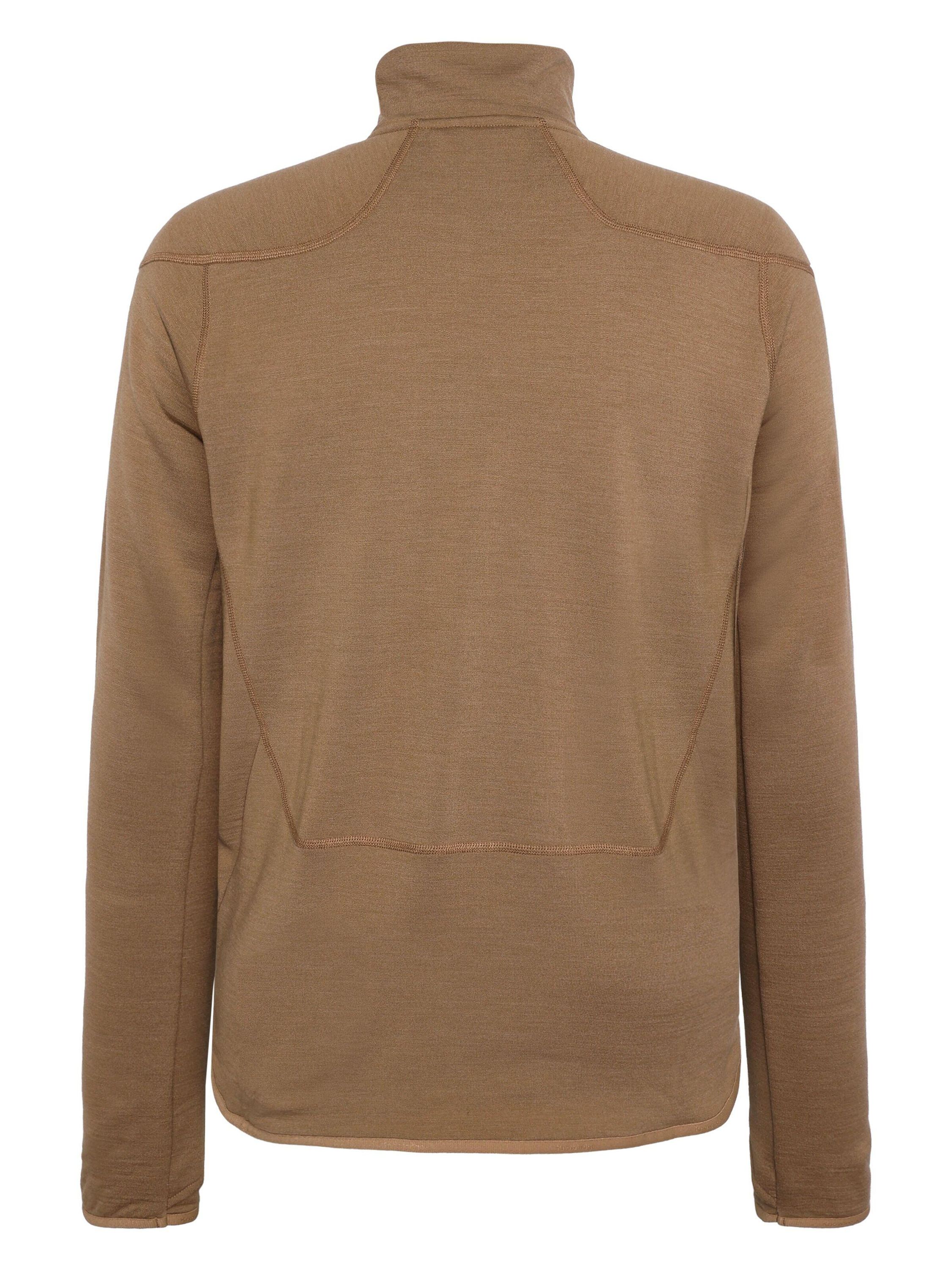 Fleecejacke Comfort Fit aus Merinowolle - 1019 Tuffet - Braun