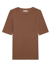 T-Shirt aus Rippstrick - 1019 Tuffet - Braun