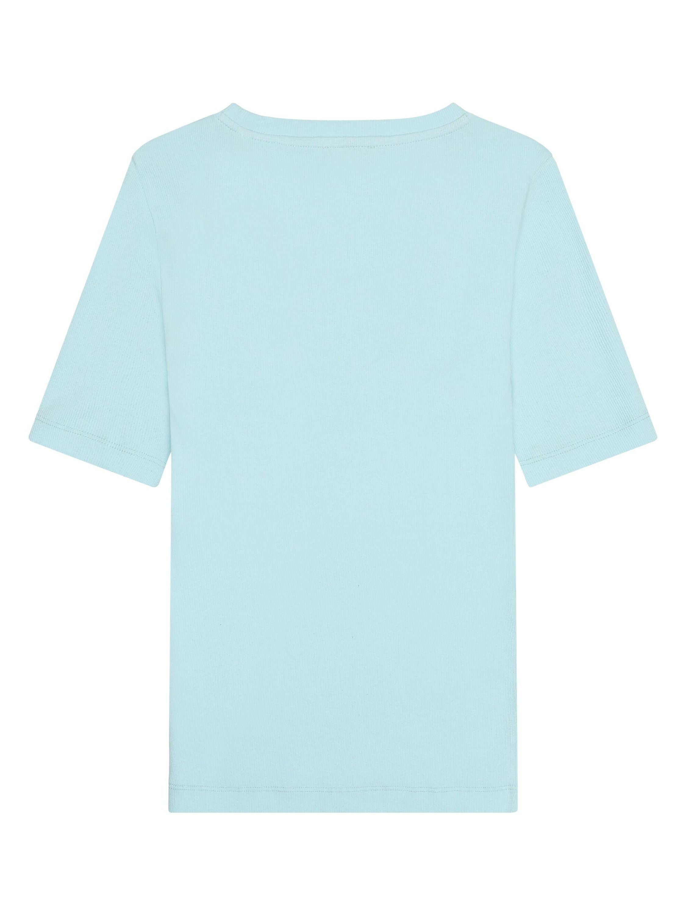 T-Shirt aus Rippstrick - 1480 Aqua - Blau