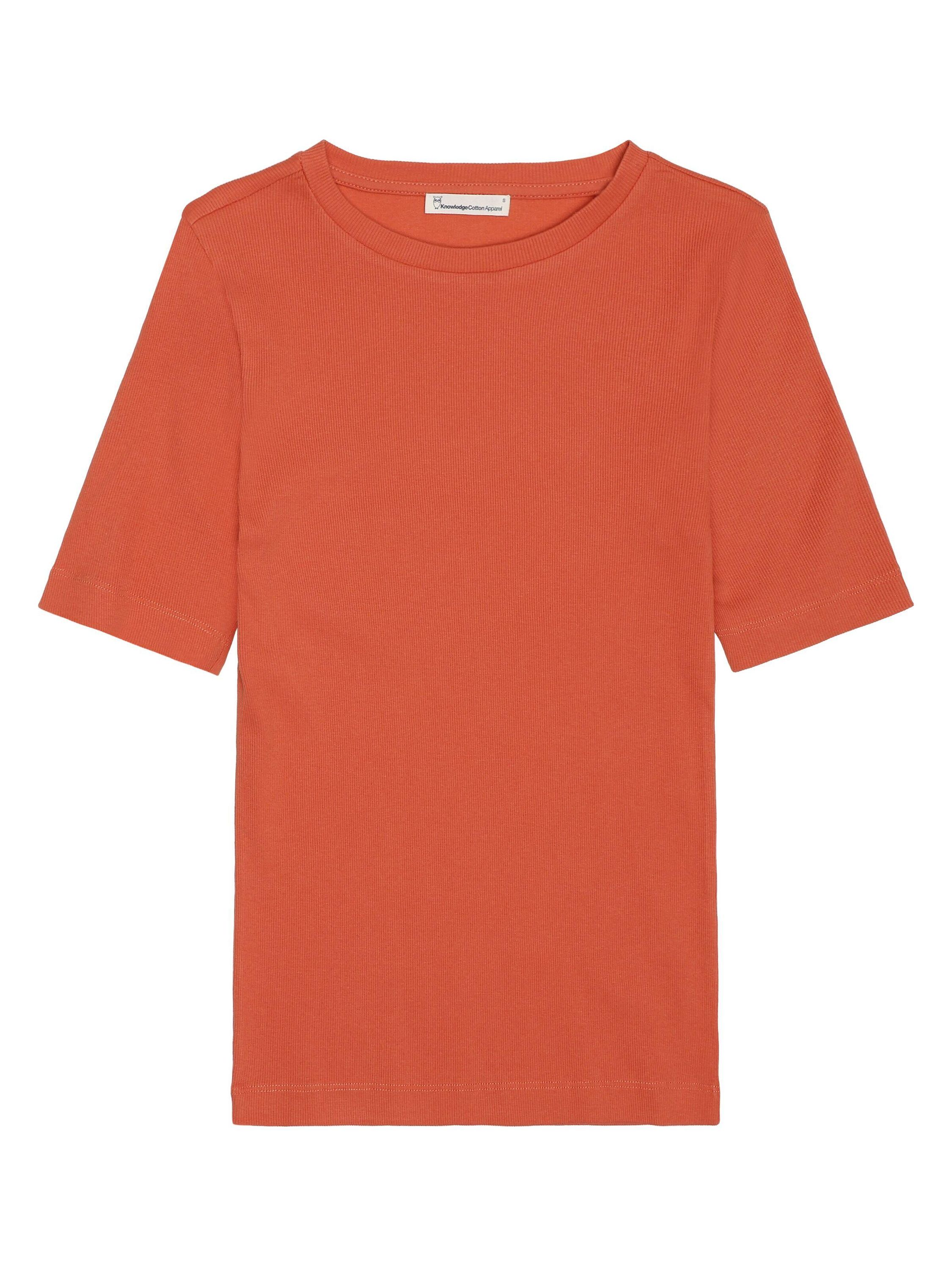 T-Shirt aus Rippstrick - 1481 LAngoustino - Orange