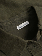 Leinenbluse Loose Fit - 1068 Burned Olive - Grün