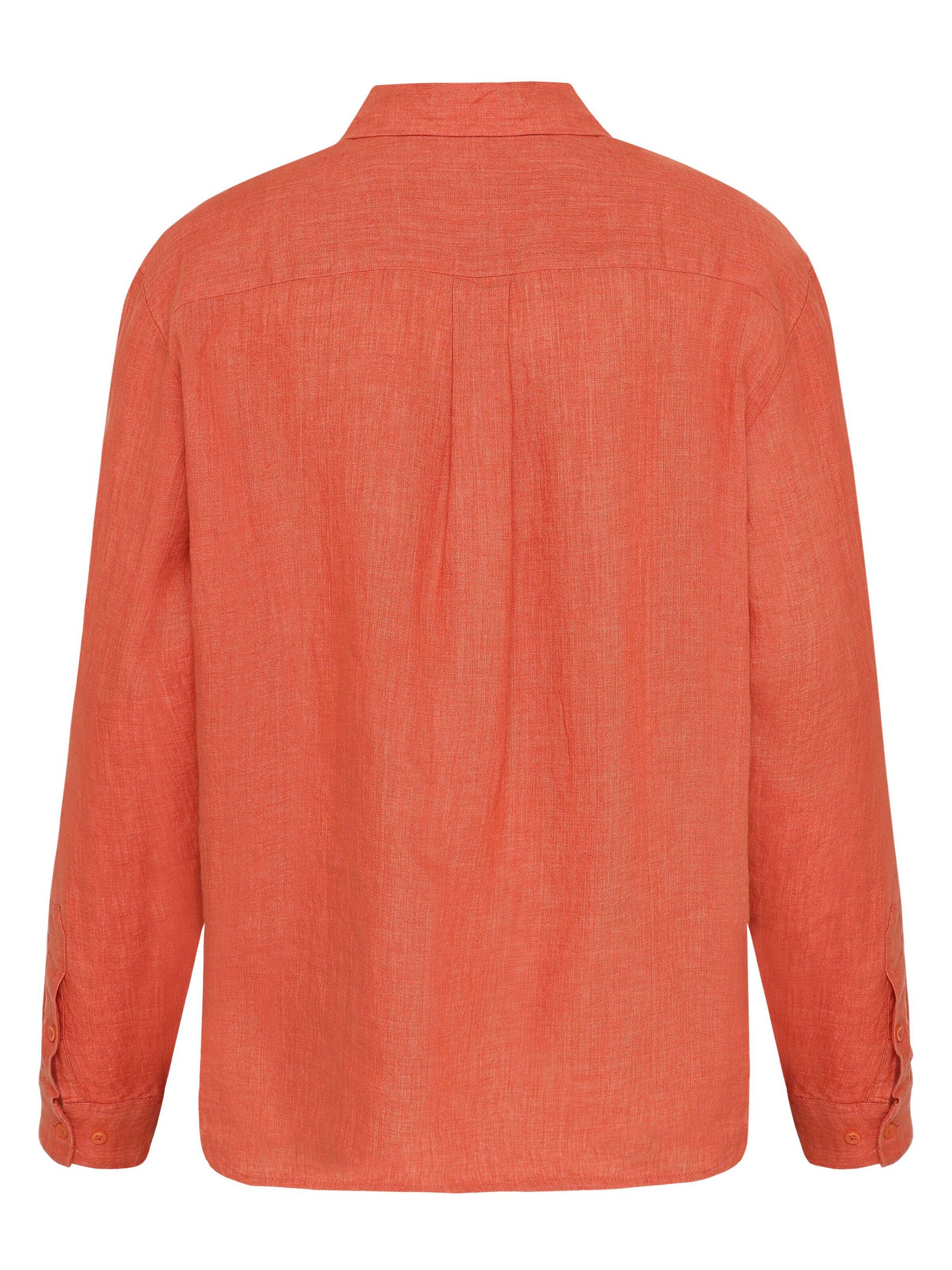 Leinenbluse Loose Fit - 1481 Langoustino - Orange