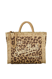 Colette-Handtasche in Strohoptik - Leopard 18 EMB - Beige