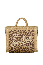 Colette-Handtasche in Strohoptik - Leopard 18 EMB - Beige