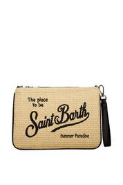 Mini-Beuteltasche aus Parisienne-Stroh - 1100 EMB - Beige