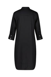 Leinenkleid Midi - Black - Schwarz