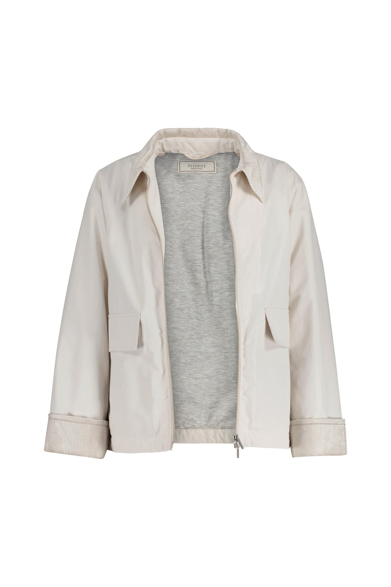 Übergangsjacke mit aufliegendem Kragen - 42C Pearl Beige - Grau