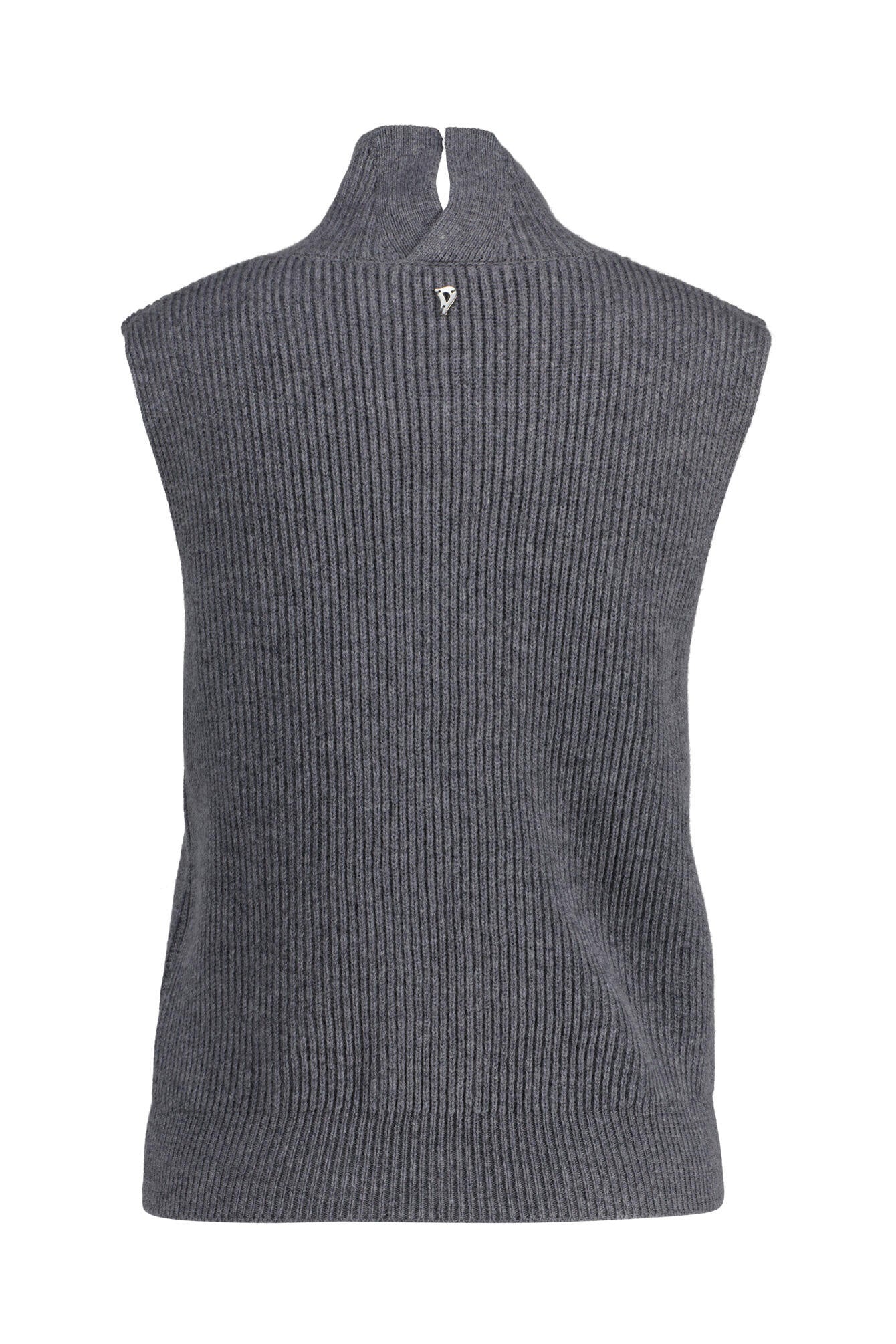 Ärmelloser Pullover - 890 - Grau