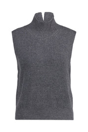 Ärmelloser Pullover - 890 - Grau