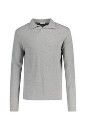 Strick-Poloshirt TONIN aus Baumwollmix - 46 Silver Mel - Grau