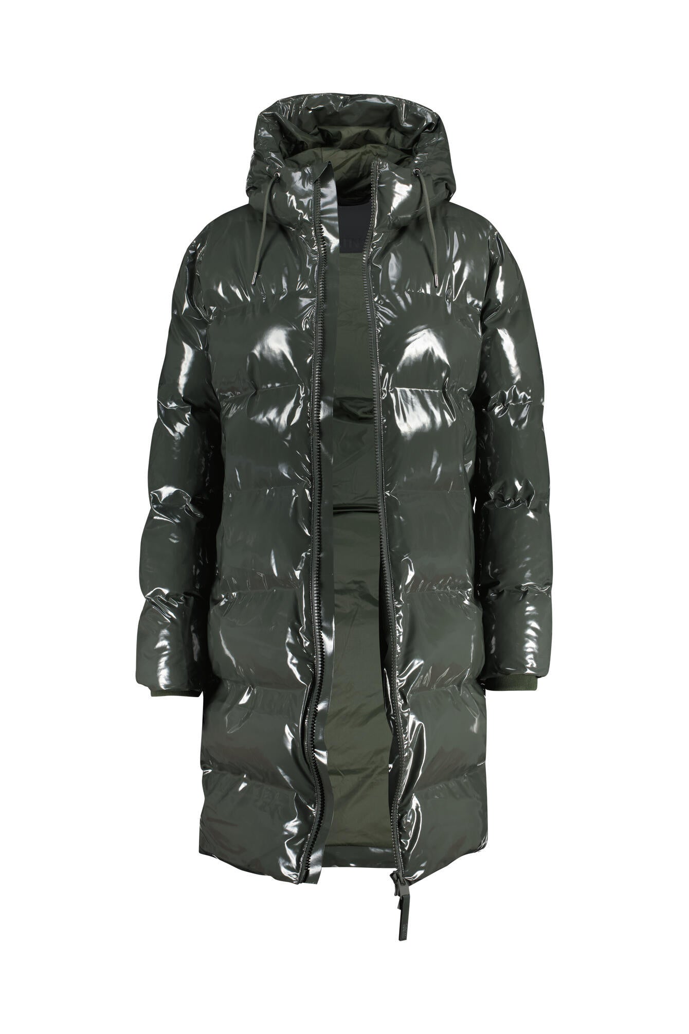 Puffermantel mit Kapuze - 127 Swamp - Grün