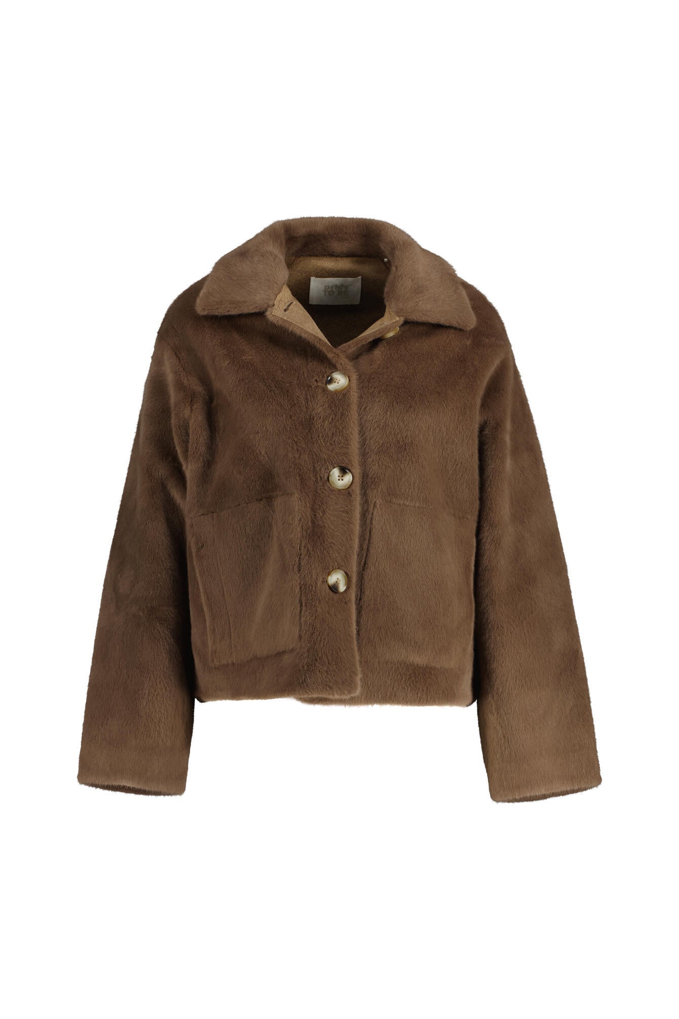 Jacke HELENA in Felloptik - 0833 Light Brown - Braun