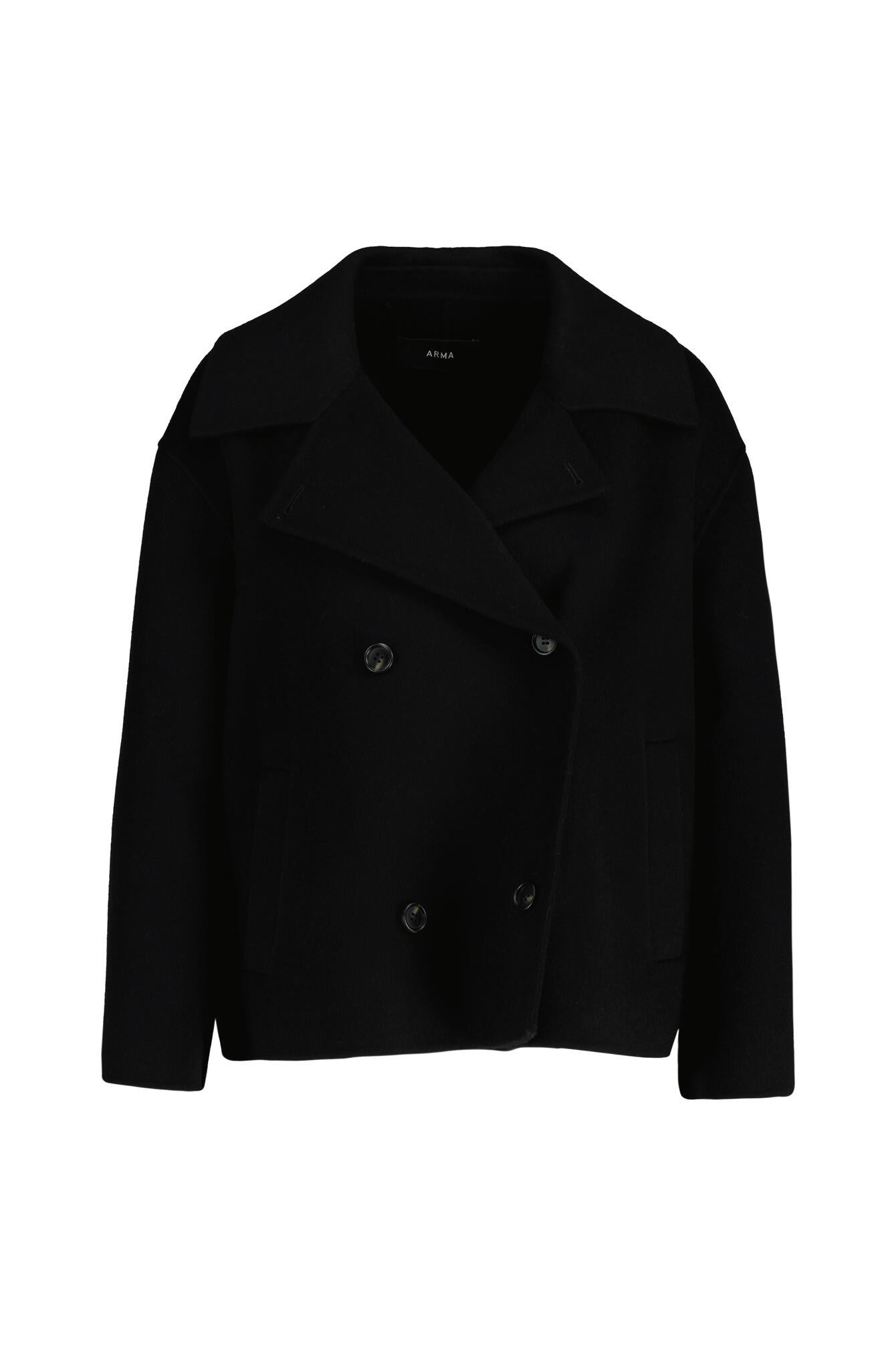 Übergangsjacke MANILA aus Wolle - Black - Schwarz