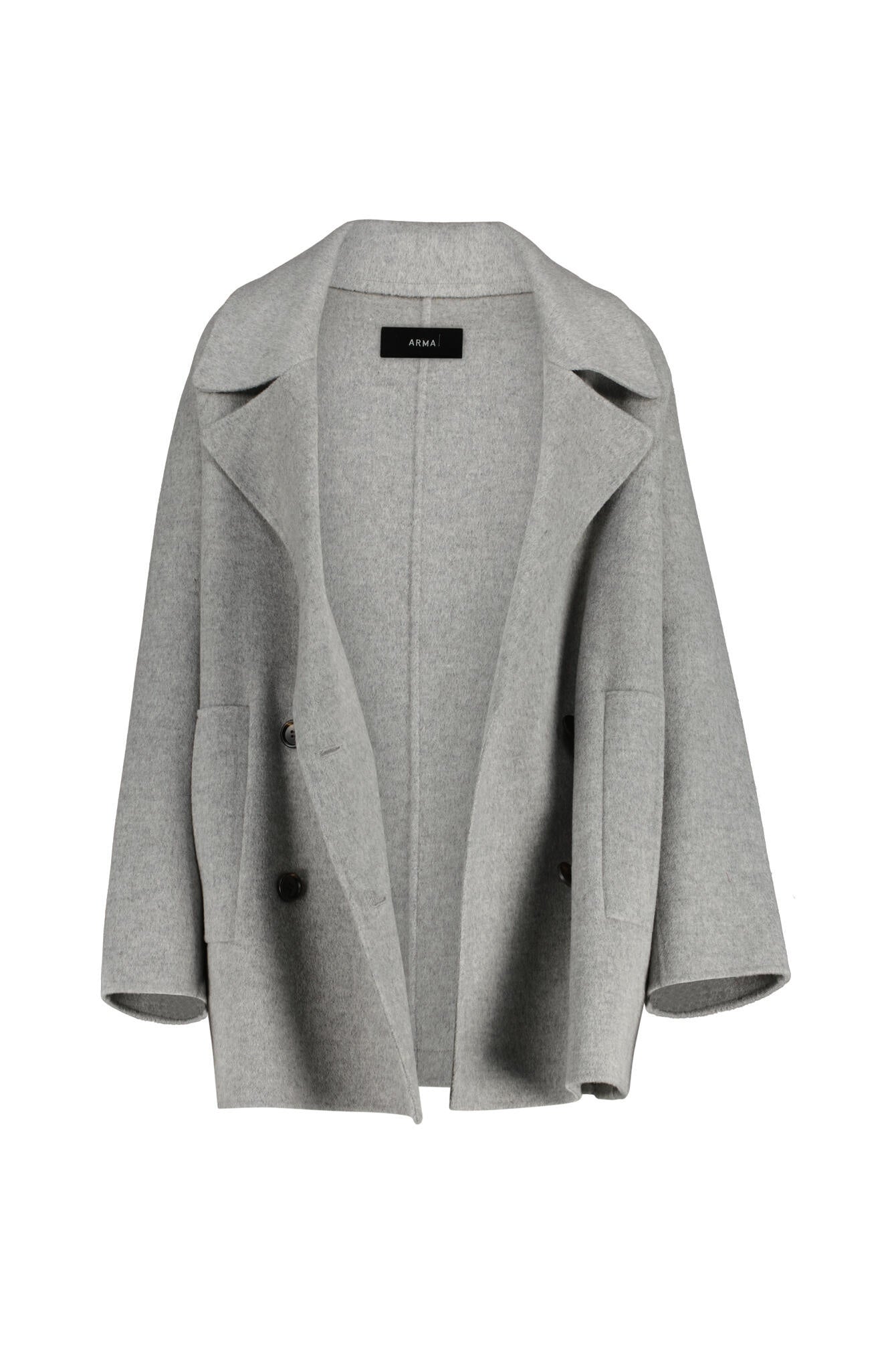 Kurzmantel KAILA aus Wolle - Light Grey Melange - Grau