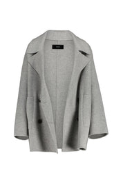 Kurzmantel KAILA aus Wolle - Light Grey Melange - Grau