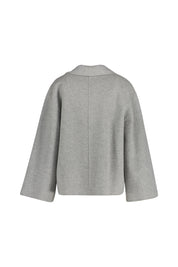 Übergangsjacke MALIKA aus Wolle - Light Grey Melange - Grau