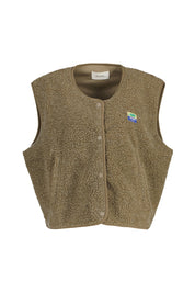 Fleeceweste mit V-Ausschnitt - Muscade Chi - Braun