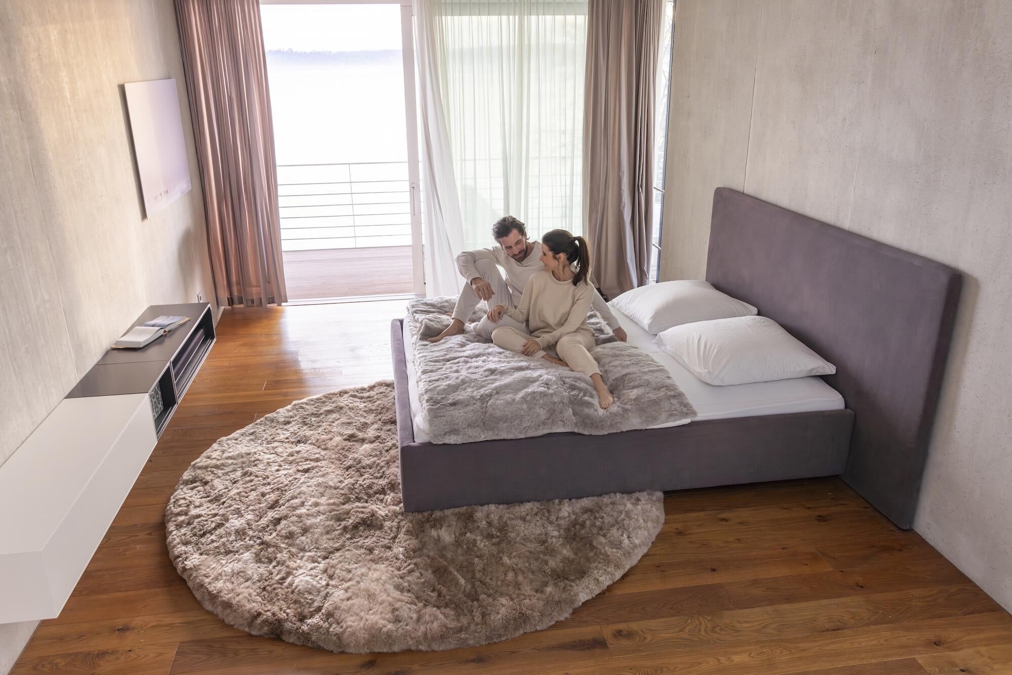 Decke LUIS aus Alpaka - Offwhite Beige - Creme