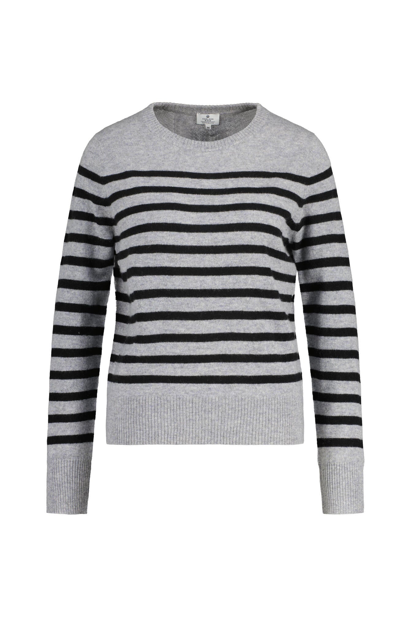 Strickpullover aus Kaschmir - 171 Grey Mel Black - Grau