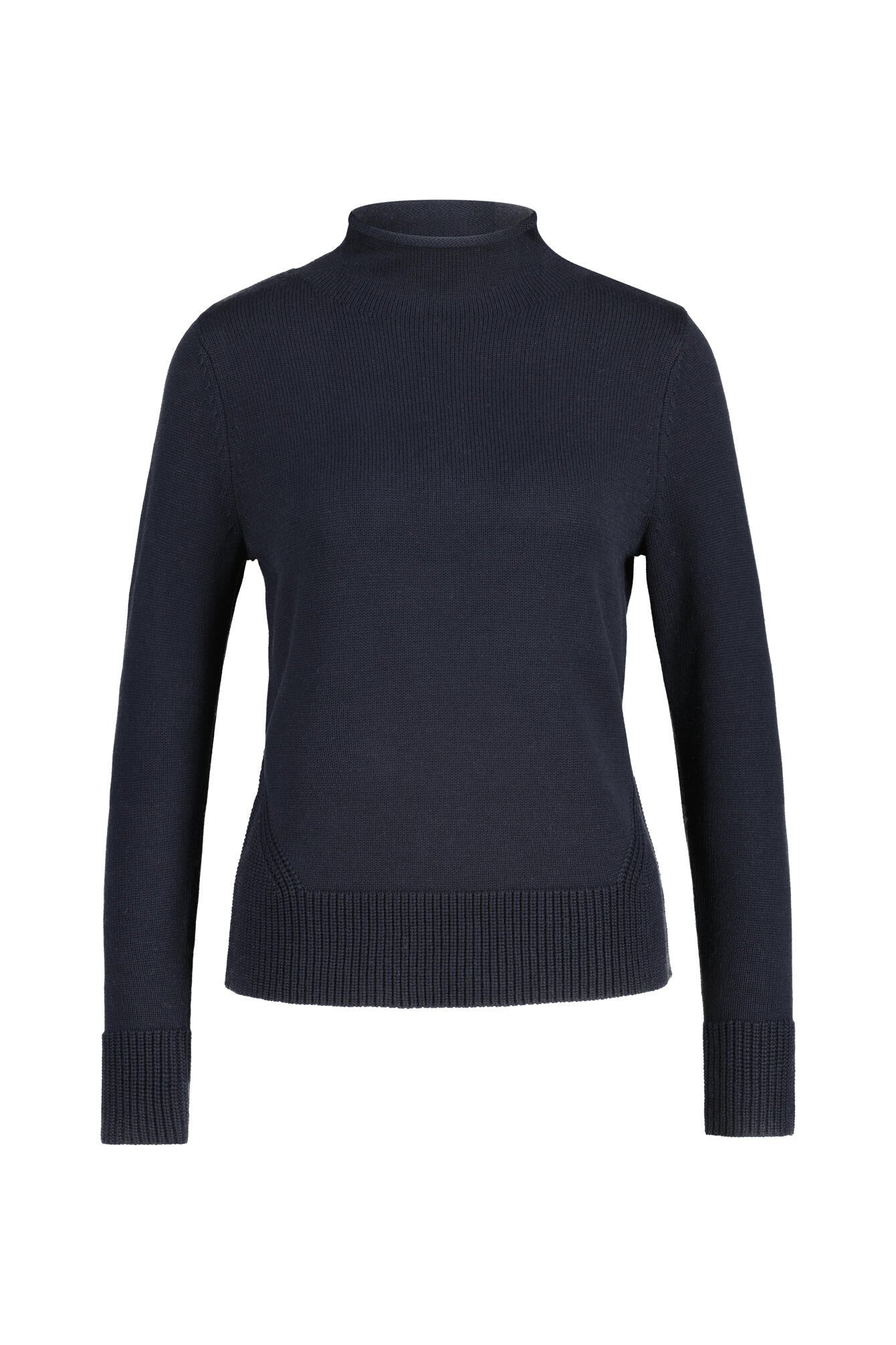Strickpullover mit Stehkragen - 112 Navy - Blau