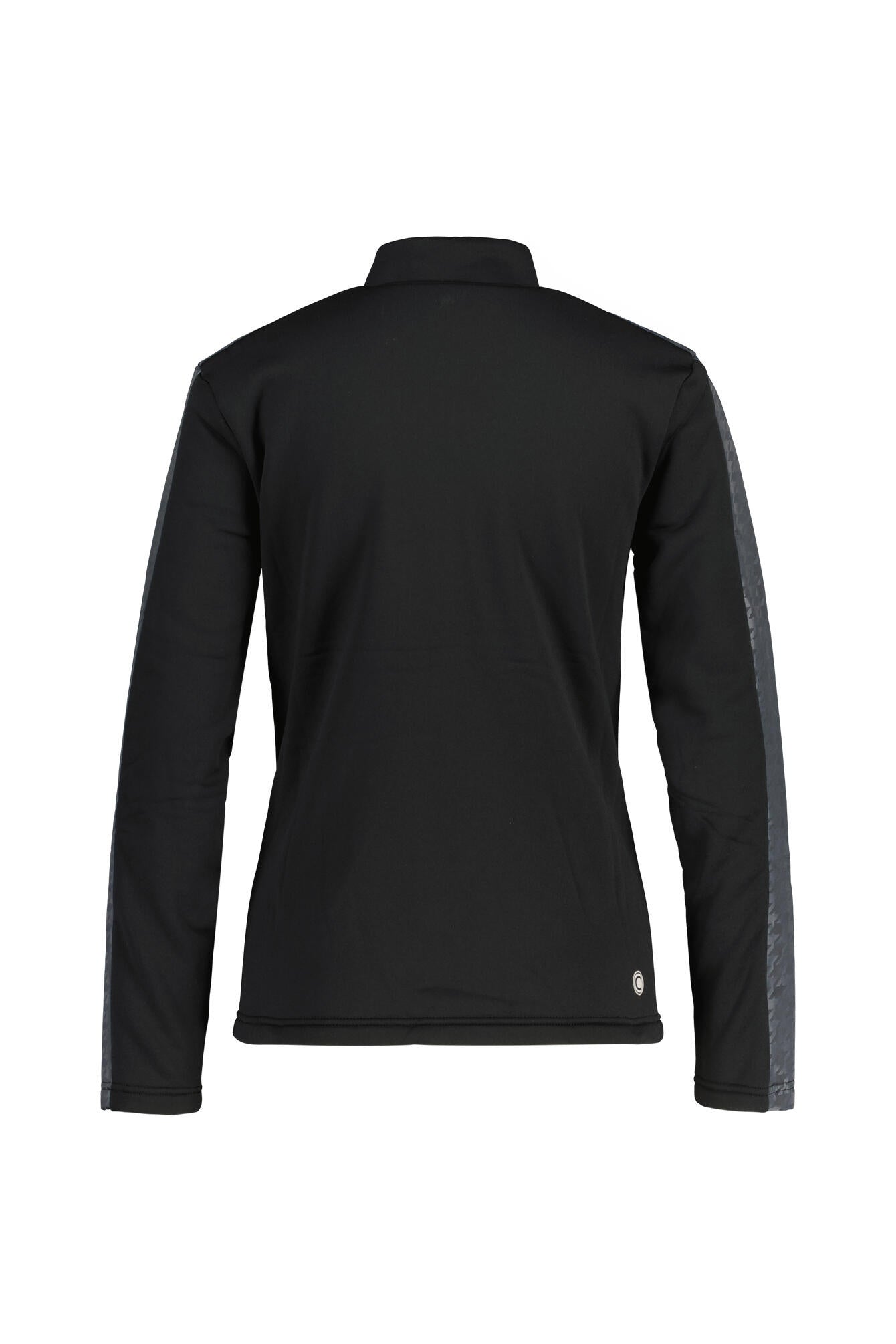 Ski-Fleeceshirt mit Hahnentrittmuster - 99 - Schwarz