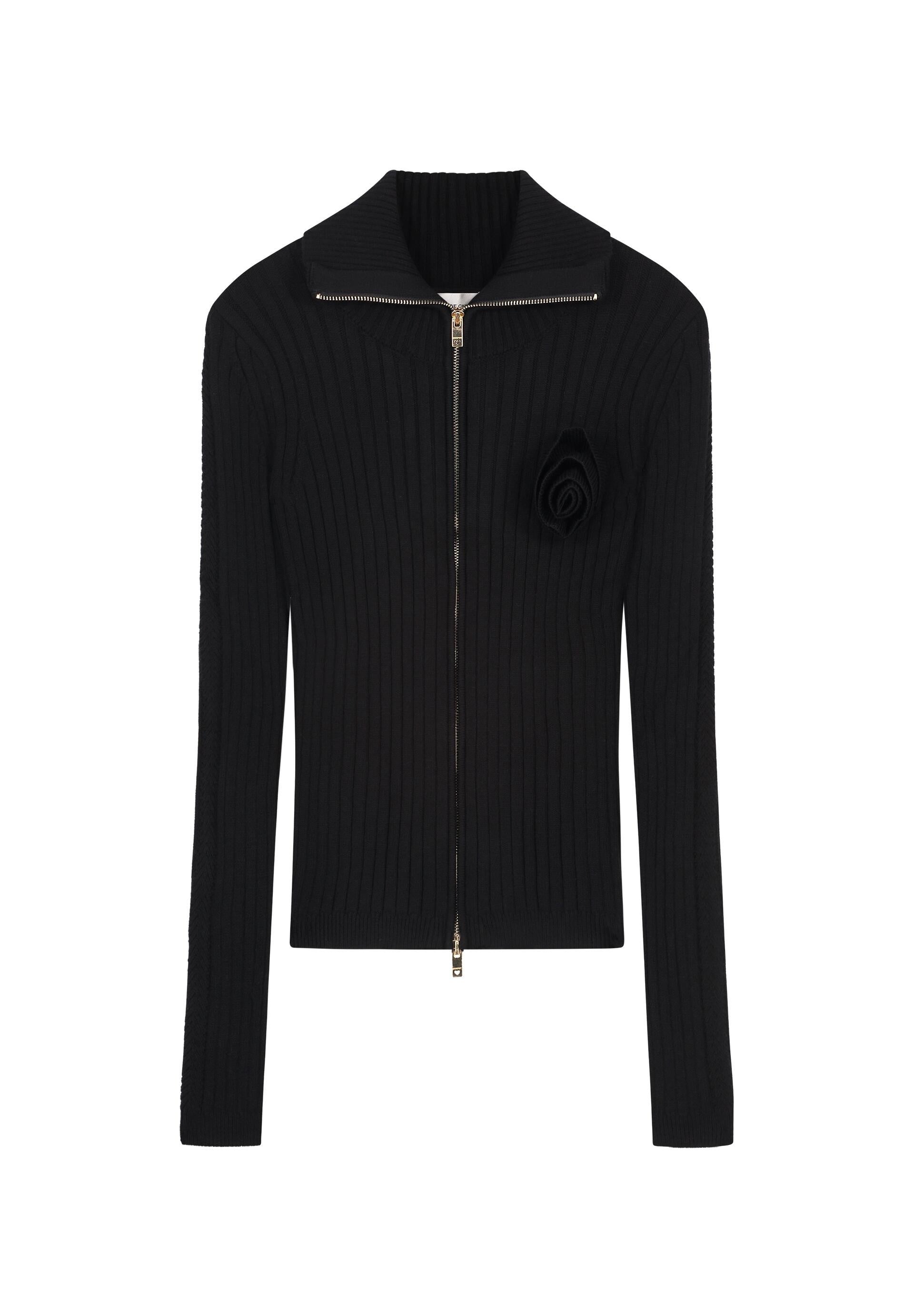 Strickjacke VESTA aus Viskosemix - 9001 Black - Schwarz