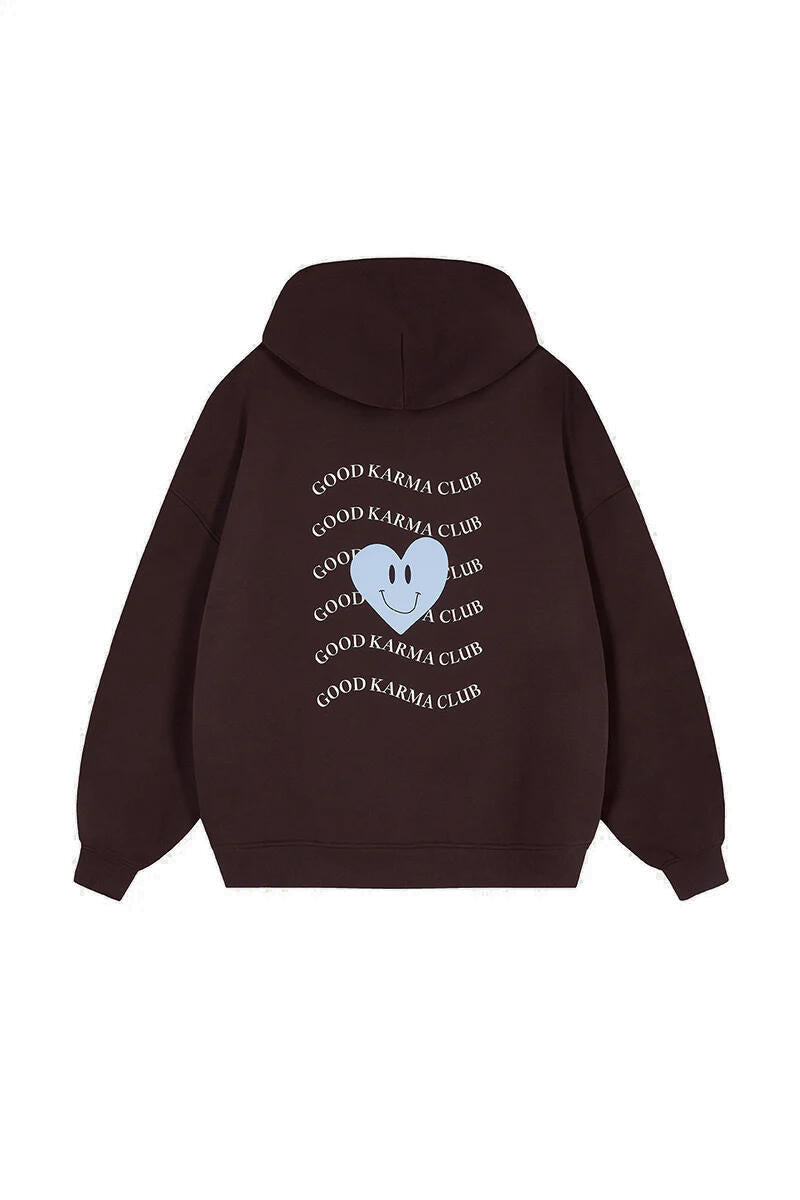 Sweathoodie GOOD KARMA aus Baumwollmix - Truffle - Braun