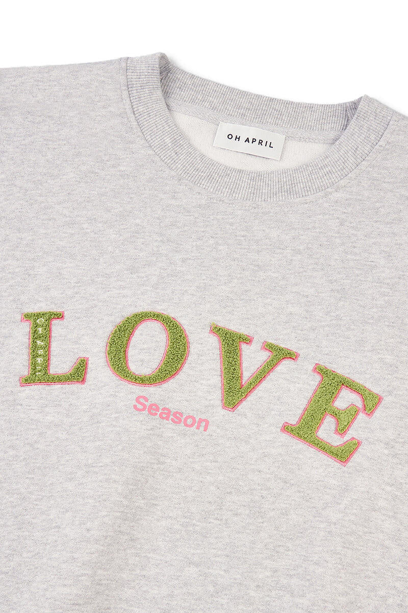 Sweatshirt LOVE aus Baumwolle - Grey Melange - Grau