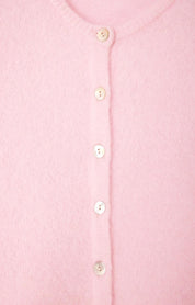 Strickjacke aus Alpakamix - Dragee Chine - Rosa