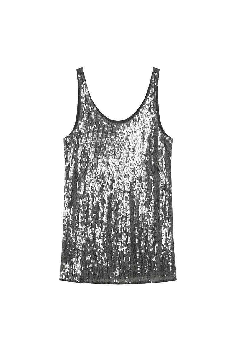 Paillettenkleid Mini HOLLY - Graphite - Silber