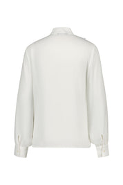 Volantbluse aus Viskose - 002 Weiss - Weiß