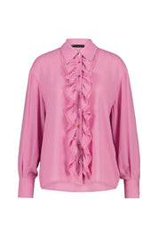 Volantbluse aus Viskose - 063 Rosa - Rosa