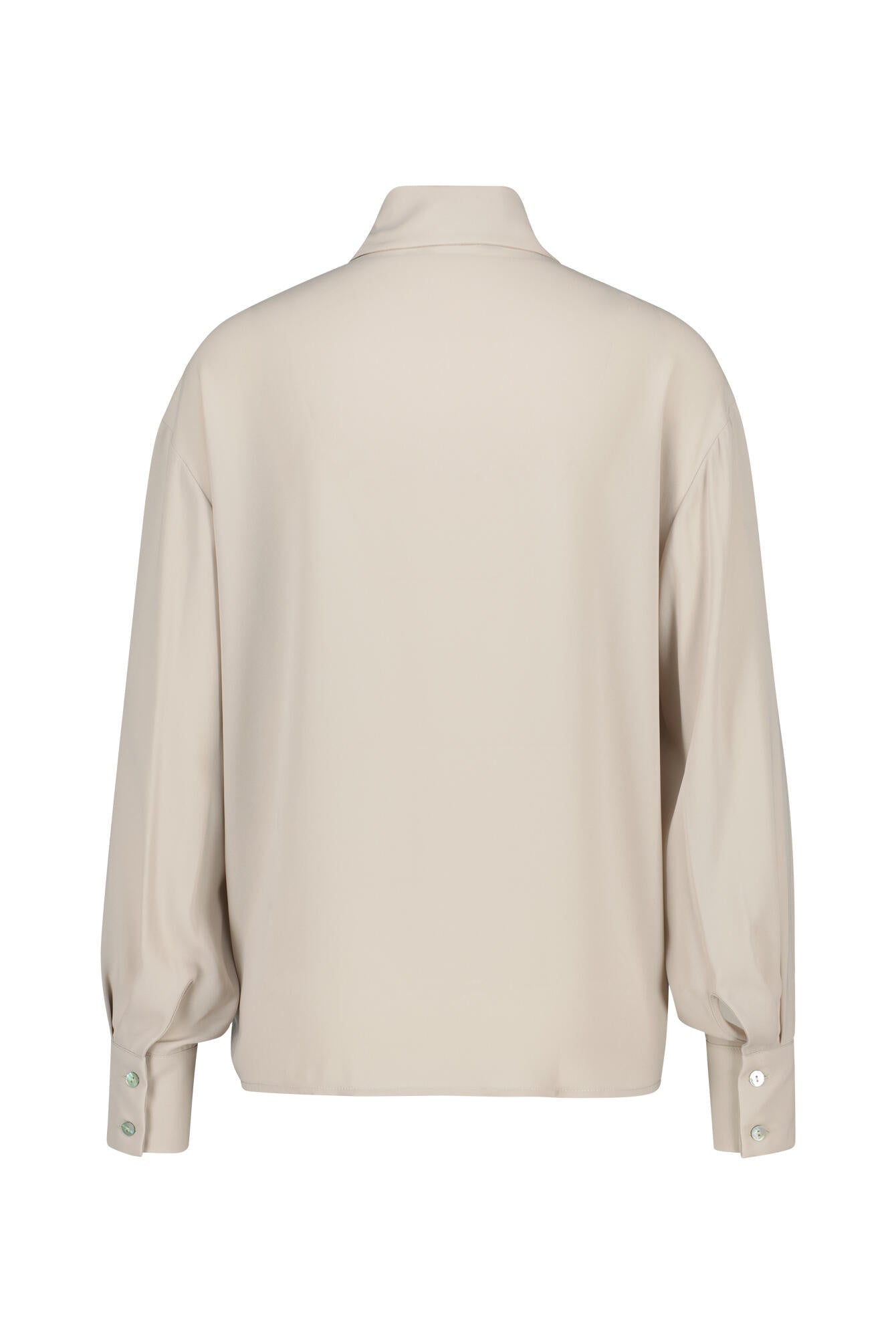 Volantbluse aus Viskose - 007 Stone - Beige
