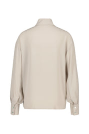 Volantbluse aus Viskose - 007 Stone - Beige