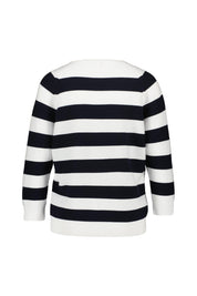 Strickpullover aus Bio-Baumwolle - 113 White Navy - Blau