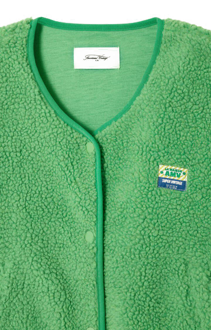 Fleeceweste mit V-Ausschnitt - Palmier - Grün