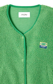 Fleeceweste mit V-Ausschnitt - Palmier - Grün