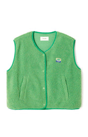 Fleeceweste mit V-Ausschnitt - Palmier - Grün