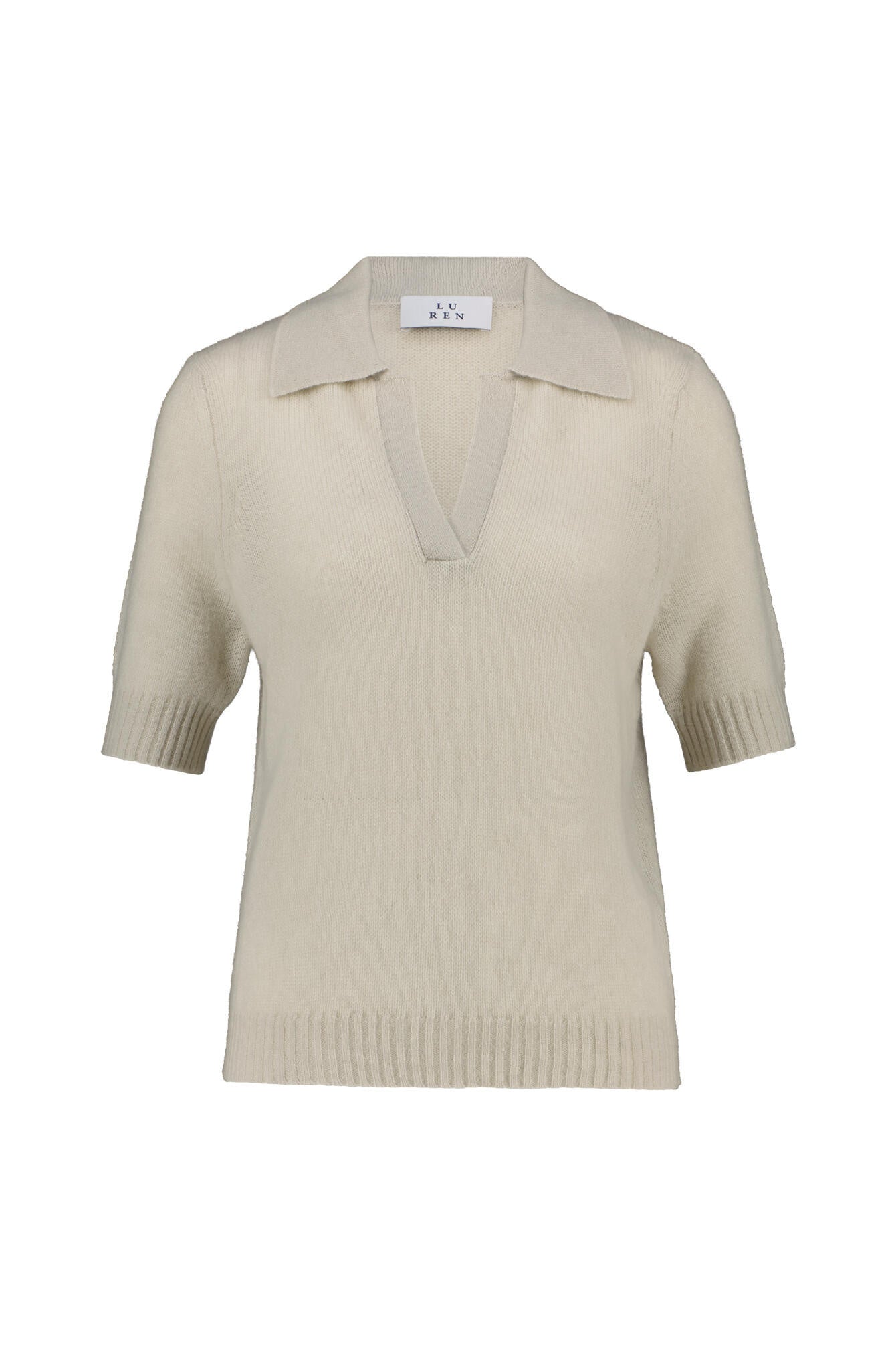 Strick-Poloshirt ADELAR aus Kaschmir - Royal Silver - Grau