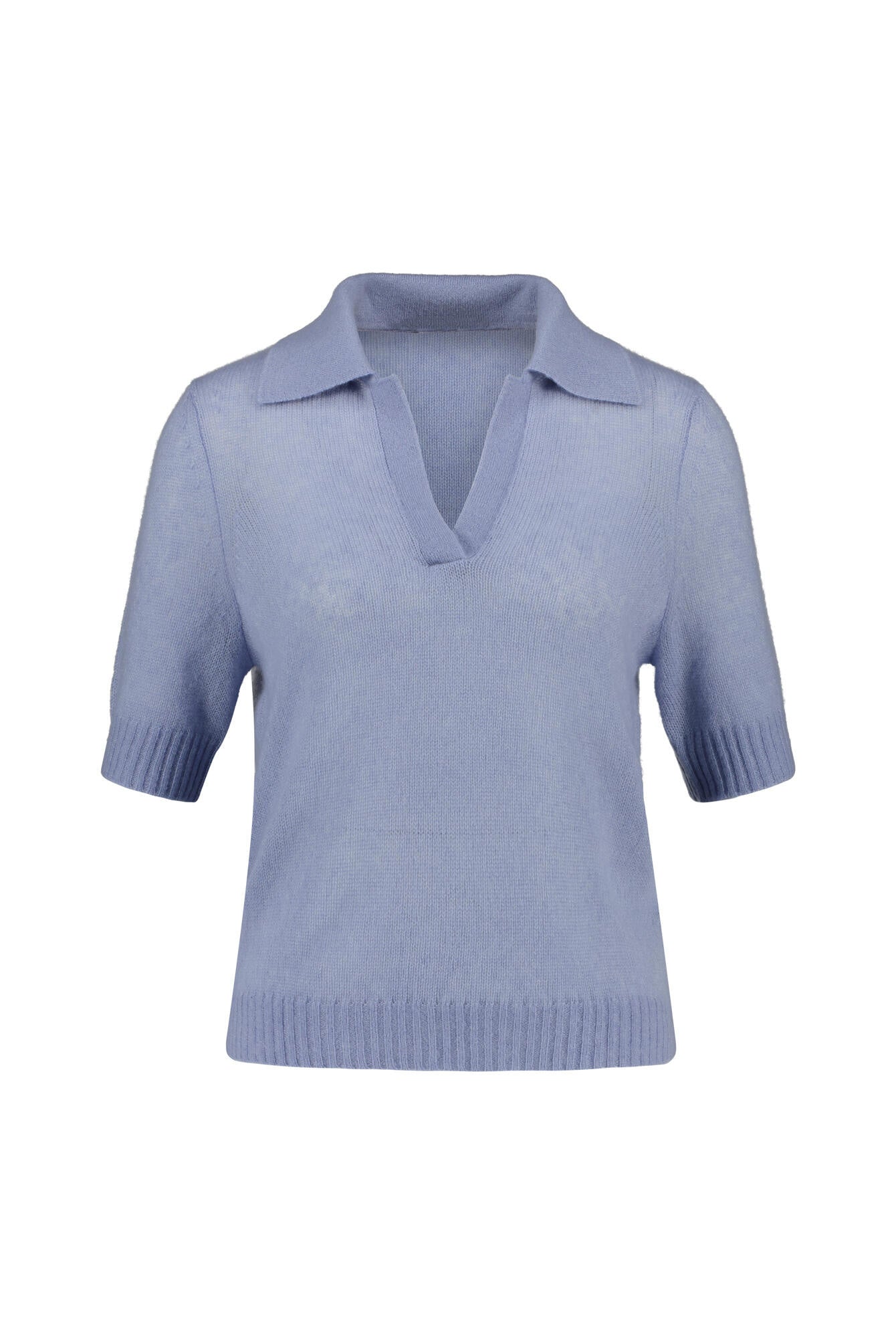 Strick-Poloshirt ADELAR aus Kaschmir - Sky Blue - Blau