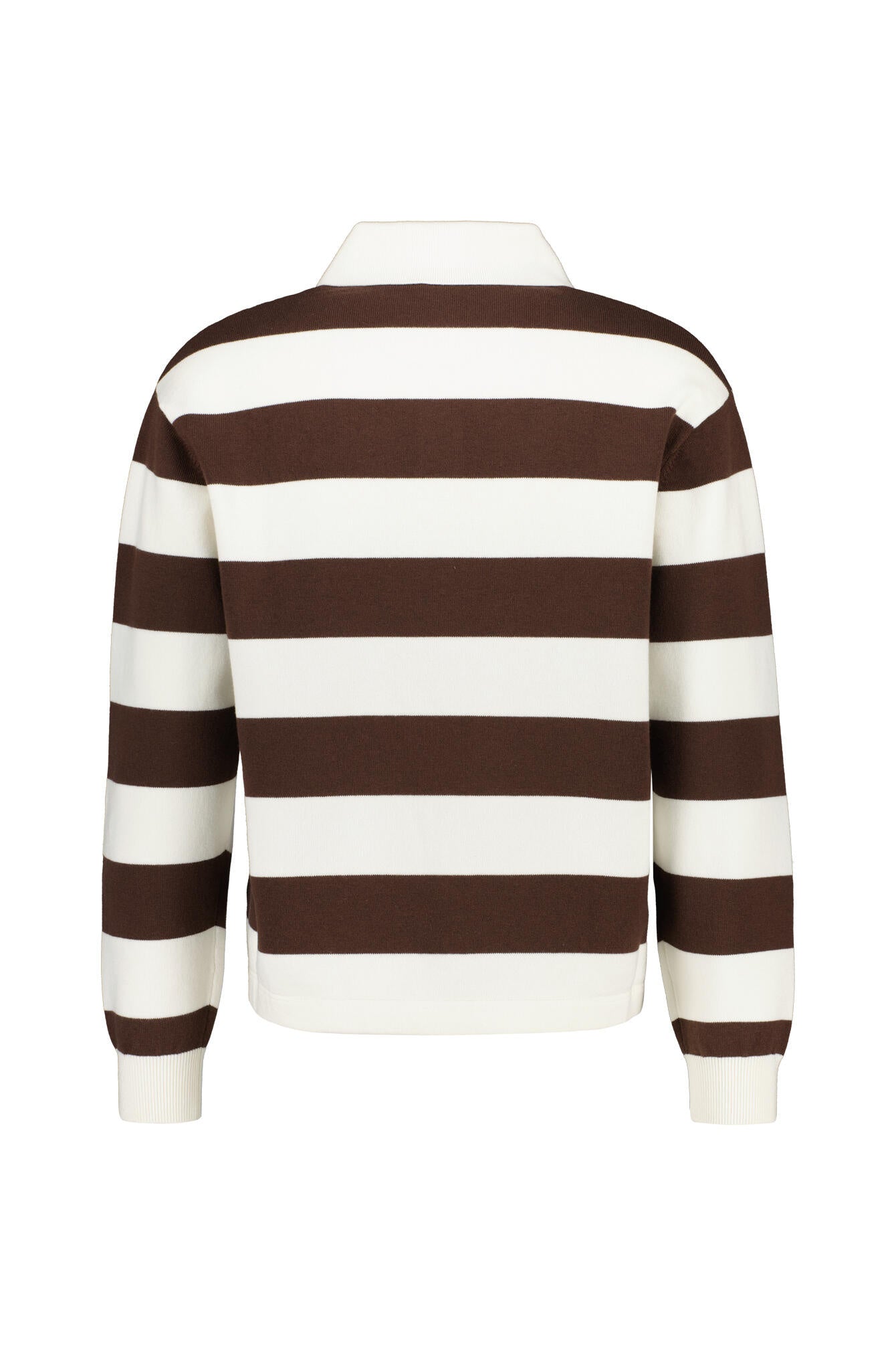 Polosweatshirt REY aus Baumwollmix - White Dark Brown - Braun