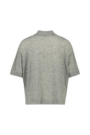 Strick-T-Shirt oversized aus Wollmix - 903 Pearl Grey - Grau