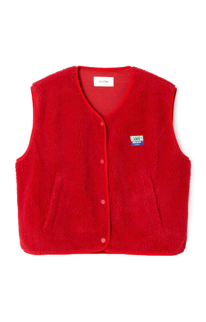 Fleeceweste HOKTOWN mit V-Ausschnitt - Love - Rot