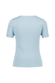 T-Shirt aus Rippstrick - 103 Bleu - Blau