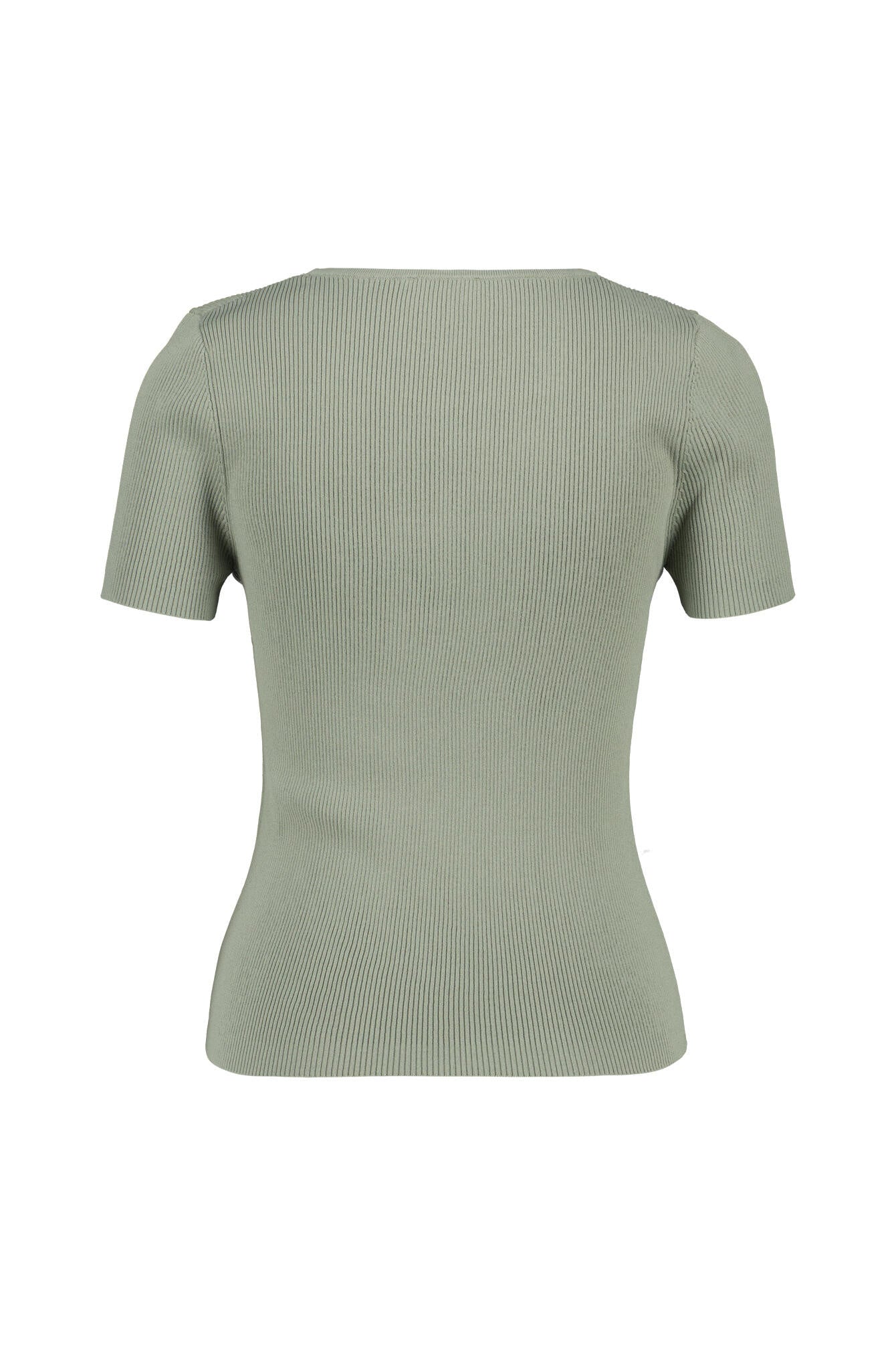 T-Shirt aus Rippstrick - 121 Khaki - Grün