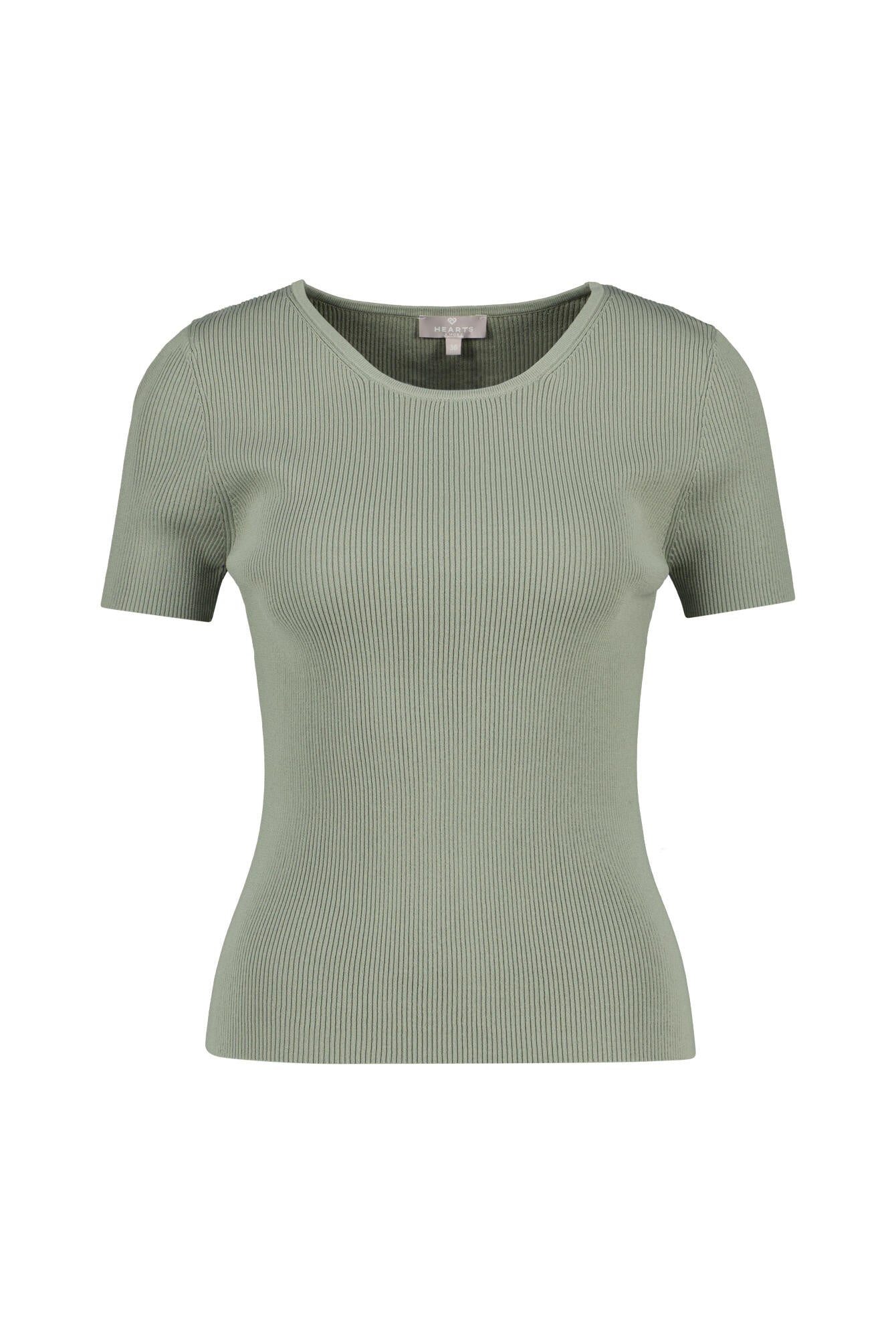 T-Shirt aus Rippstrick - 121 Khaki - Grün