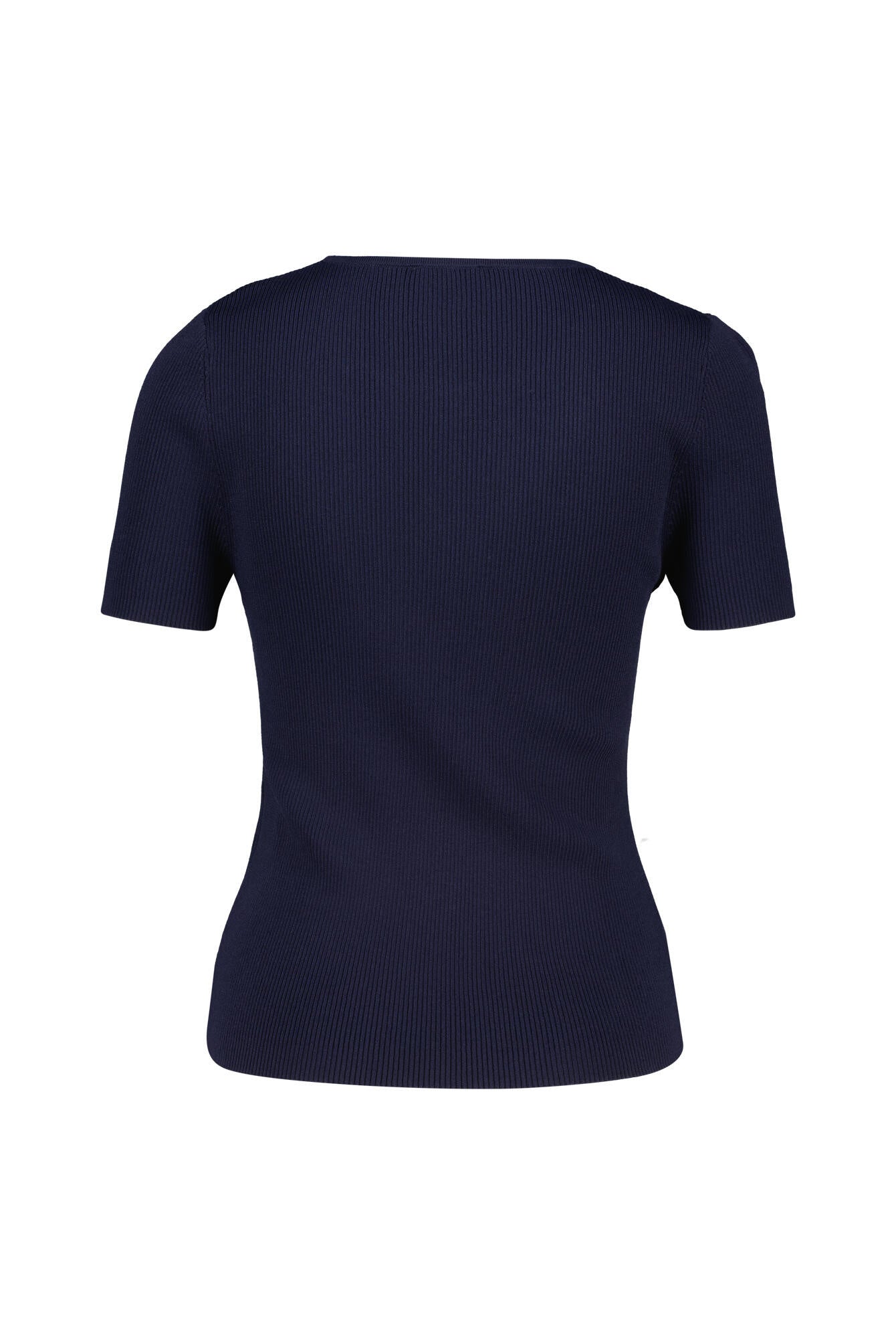 T-Shirt aus Rippstrick - 112 Navy - Blau